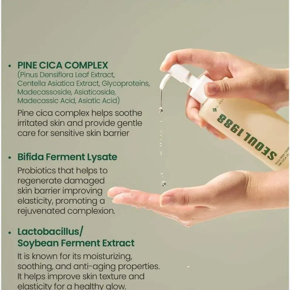 Key Secret Seoul 1988 Cica Pine Cleansing Oil 1% + Probiotics - 200ml