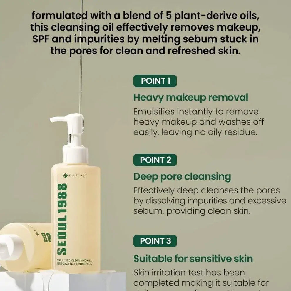 Key Secret Seoul 1988 Cica Pine Cleansing Oil 1% + Probiotics - 200ml
