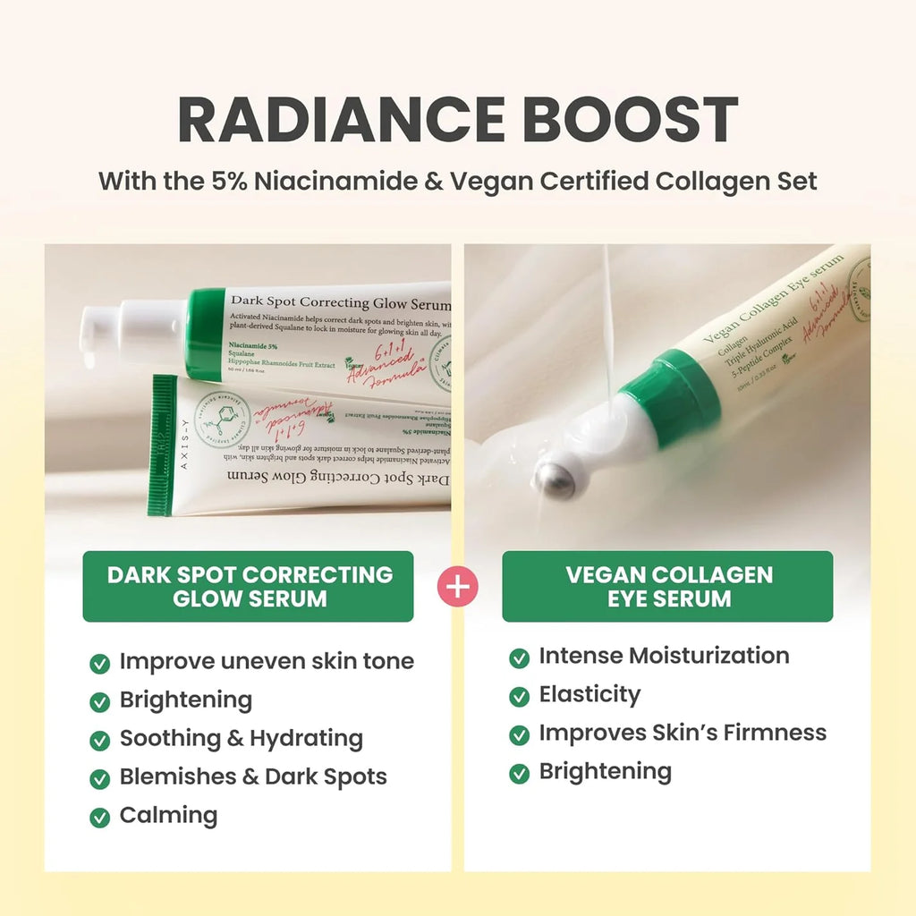 مجموعة أكسيس واي لبشرة زجاجية سيروم مصحح للبقع + سيروم العين – 2قطع