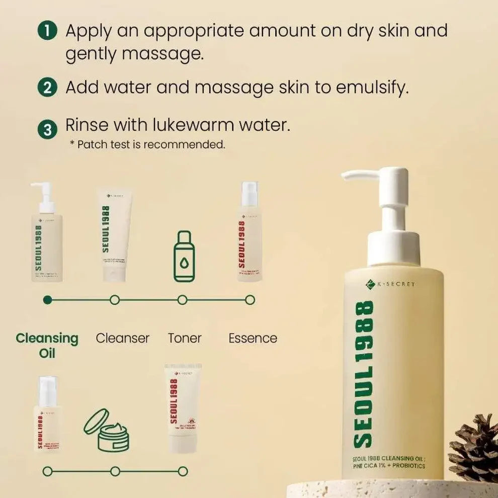Key Secret Seoul 1988 Cica Pine Cleansing Oil 1% + Probiotics - 200ml