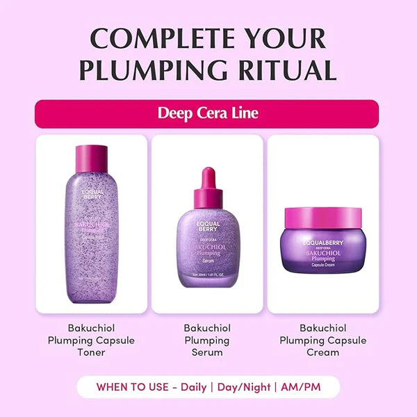 EQUALBERRY Deep KIRA With Bakuchiol For Firming, Volumizing & Hydrating Skin – 3 Piece Set