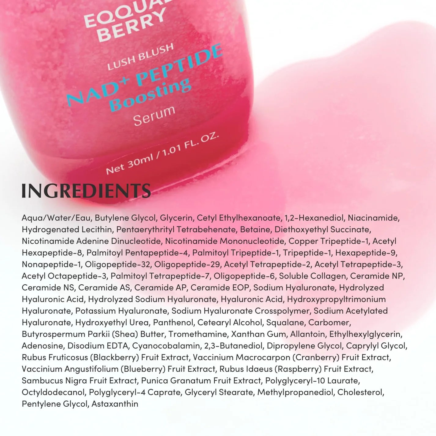 Eqqualberry سيروم تعزيز الببتيد NAD+ للعناية بالبشرة من إيكوالبيري – 30مل