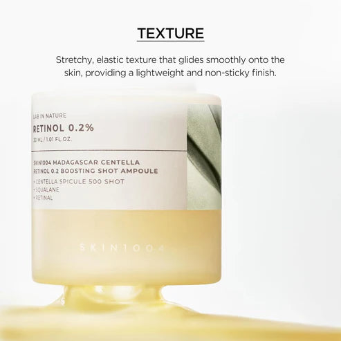 SKIN1004 أمبولة معززة من الريتينول بخلاصة نبات السنتيلا من مدغشقر بتركيز 0.2 ملغ، 30 مل