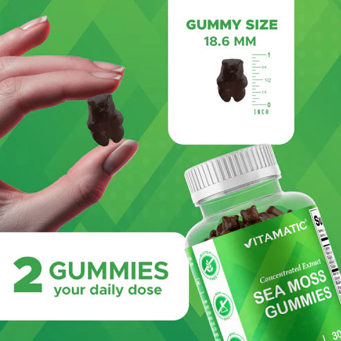 Vitamatic سي موس البحري بنكهة الجومي النباتي – 60 حبة Gummies نباتية