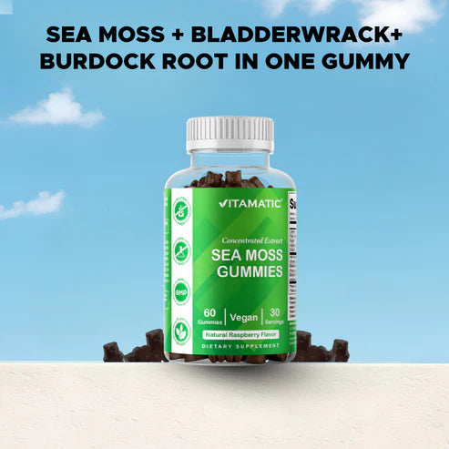Vitamatic سي موس البحري بنكهة الجومي النباتي – 60 حبة Gummies نباتية
