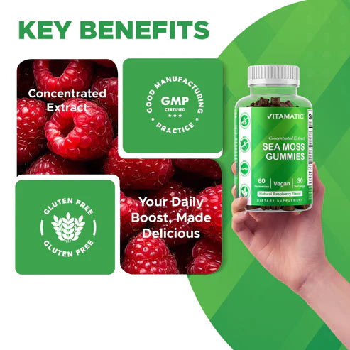 Vitamatic سي موس البحري بنكهة الجومي النباتي – 60 حبة Gummies نباتية