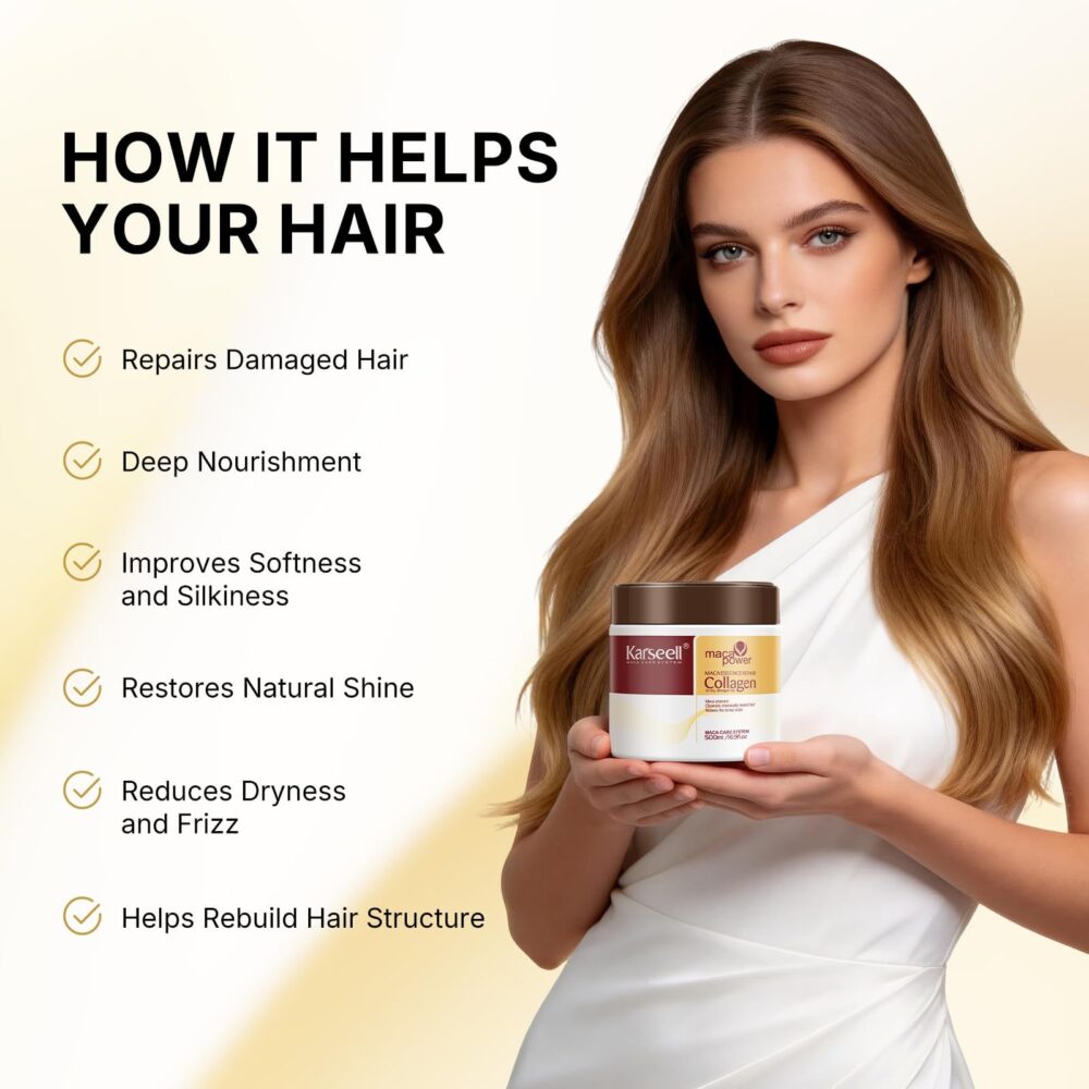 Karseell Hair Repair Set - Shampoo + Conditioner + Collagen Maca Mask + Argan Oil for Dry and Damaged Hair (Multi-Pack)