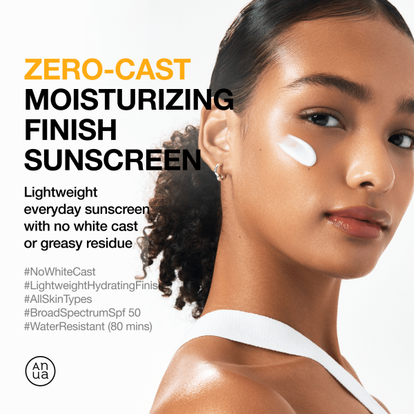 زيرو كاست واقي شمس SPF 50 بلمسة نهائية مرطبة من أنوا – 50مل
