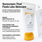 زيرو كاست واقي شمس SPF 50 بلمسة نهائية مرطبة من أنوا – 50مل