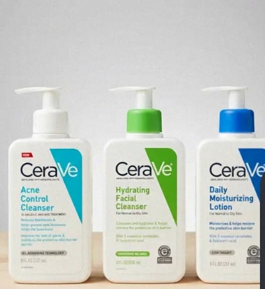 CeraVe Skincare Set – Hydrating Cleanser + Acne Foaming Cream Cleanser + Daily Moisturizing Lotion