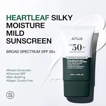 Anua هارتليف سيلكي مرطب وواقي شمس SPF50 – 50 مل